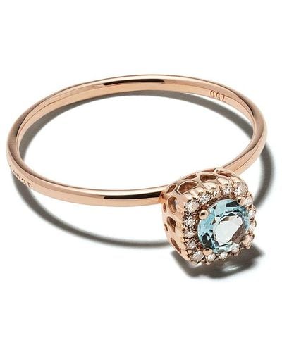 Selim Mouzannar 18kt Rose Gold Aquamarine Diamond Cocktail Ring - Metallic