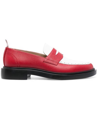 Thom Browne Classic Penny Leather Loafers - Red