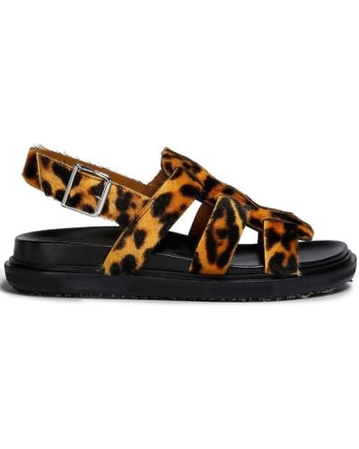 Marni Leopard-print Gladiator Sandals - Brown
