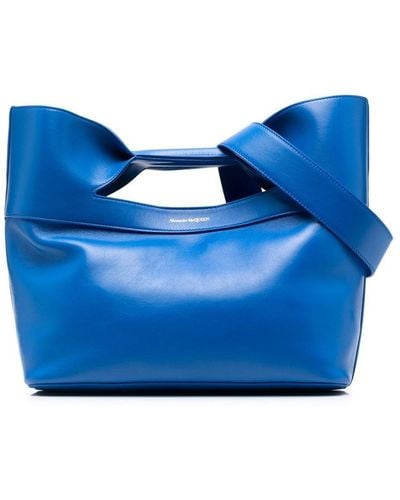 Alexander McQueen Kleine Bow Handtasche - Blau