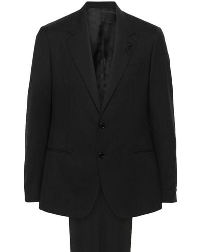 Lardini Single Breasted Wool Suit - Black