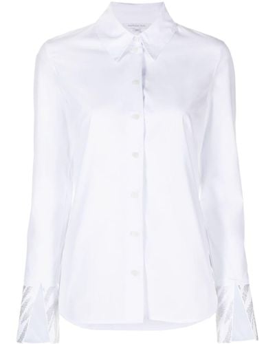 Patrizia Pepe Chemise en coton à détails de strass - Blanc