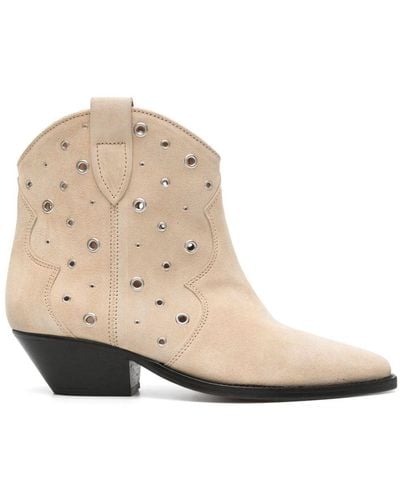 Isabel Marant Dewina 40mm Suede Ankle Boot - Natural