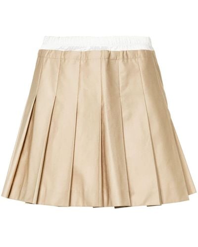 Sandro Pleated Mini Skirt - Natural
