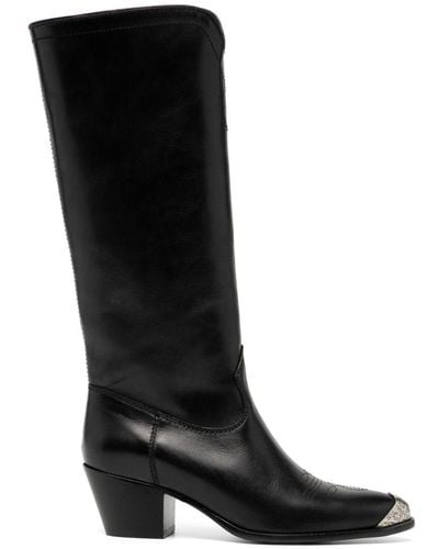 Polo Ralph Lauren 55mm Metal-toecap Leather Boots - Zwart