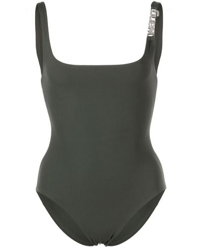 Alexander Wang Crystal-charm Low-back Swimsuit - Green