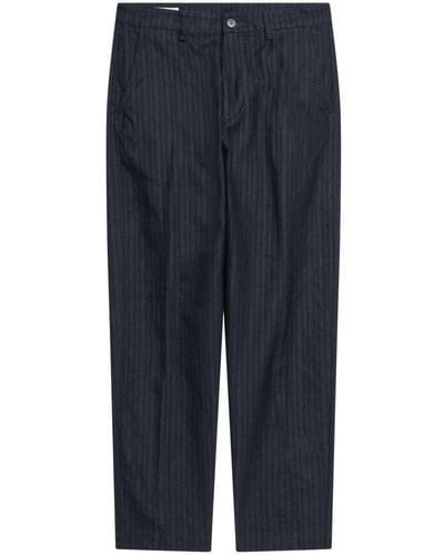 Dries Van Noten Striped Tapered-leg Pants - Blue