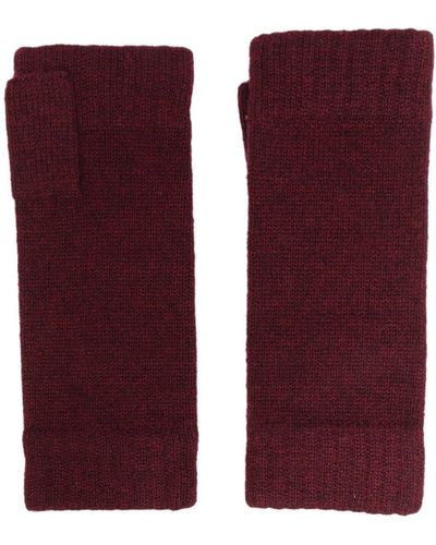 N.Peal Cashmere Fingerless Cashmere Gloves - Purple