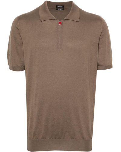 Kiton Knitted Polo Shirt - Brown