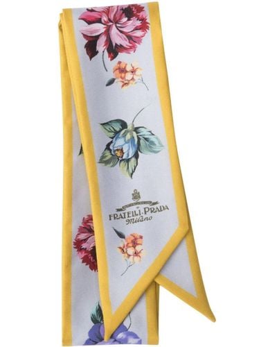 Prada Schal mit Blumen-Print - Grau
