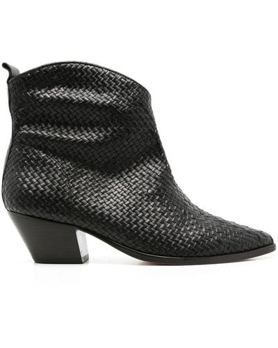 Sarah Chofakian Valentina Interwoven Leather Boots - Black