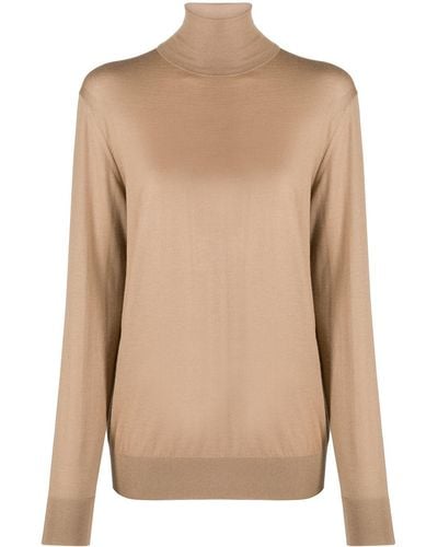 Dolce & Gabbana Roll Neck Knitted Sweater - Brown