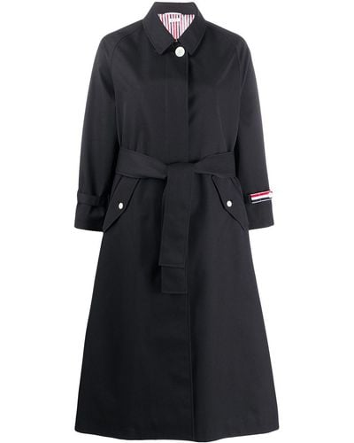 Thom Browne Belted Mid-length Trench Coat - Blue