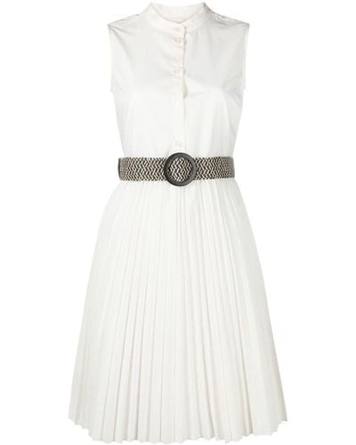 Liu Jo Belted Pleated Dress - White
