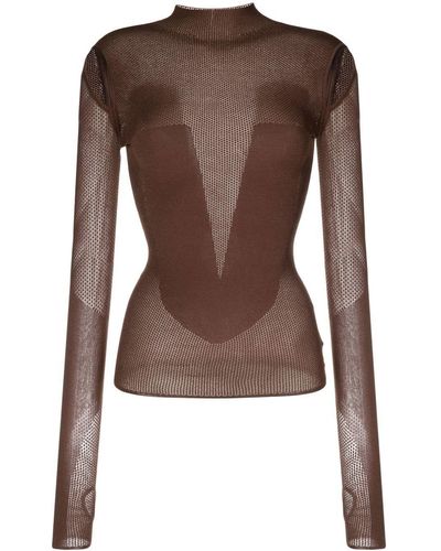 Dion Lee Cut Out-detail Knitted Top - Brown