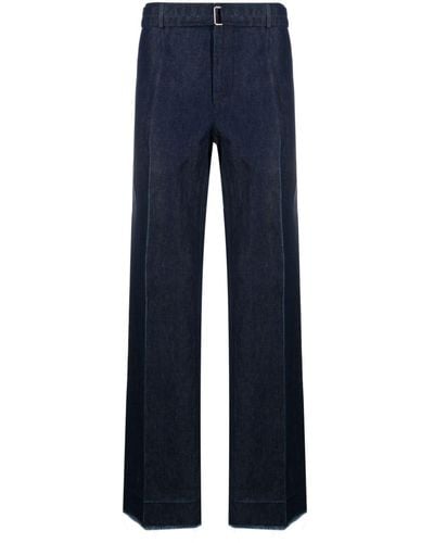 Lanvin Buckle-waist Straight-leg Jeans - Blue