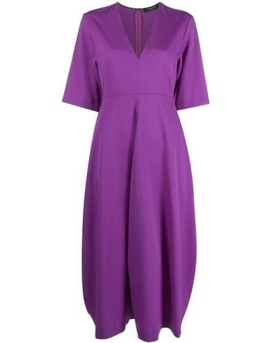Fabiana Filippi V-neck Midi Dress - Purple