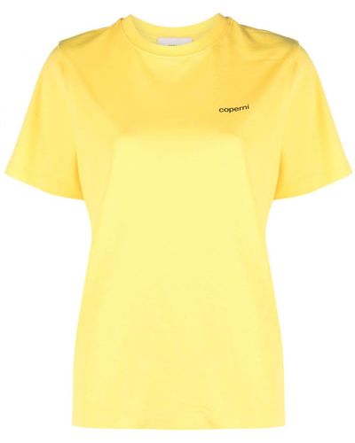 Coperni Logo-print Cotton T-shirt - Yellow