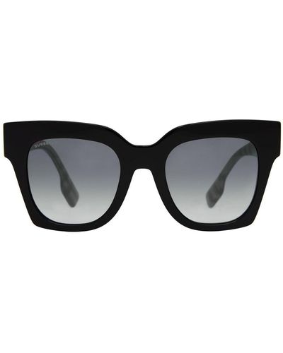 Burberry Vintage Check Square-frame Sunglasses - Black