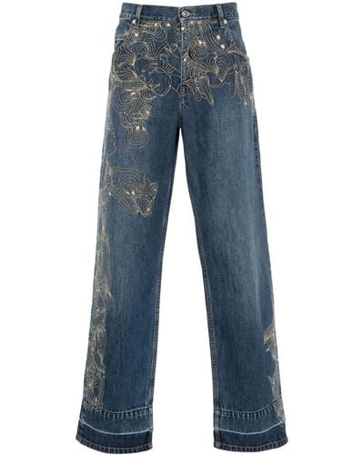 Isabel Marant Juro Jeans mit Stickerei - Blau