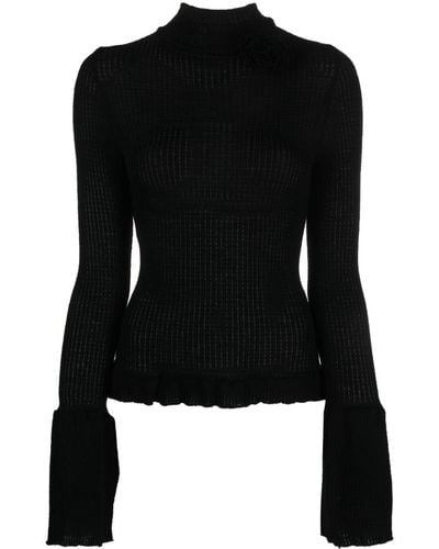 Blumarine フローラル セーター - ブラック