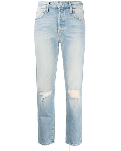 Mother Mid-rise Distressed Jeans - Blue