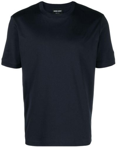 Giorgio Armani Logo-embroidered Cotton T-shirt - Black