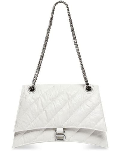 Balenciaga Small Crush Chain-strap Shoulder Bag - White