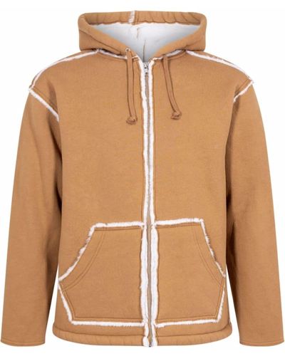 Supreme Kapuzenjacke mit Faux Shearling - Braun