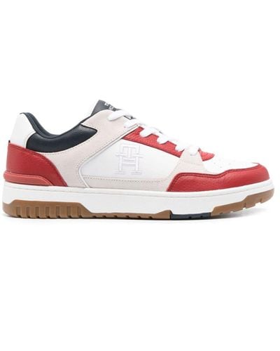 Tommy Hilfiger Basket Street Block Leather Trainers - Pink