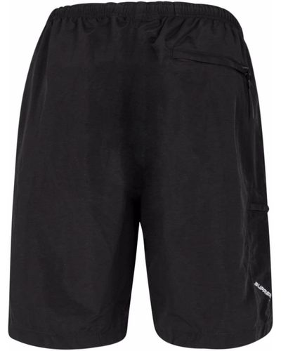 Supreme Logo-print Trail Shorts - Black