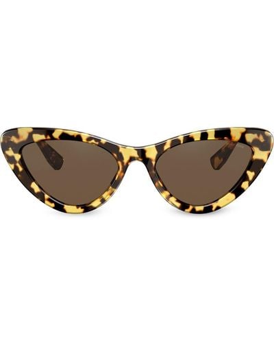 Miu Miu Tortoiseshell Cat-eye Frame Sunglasses - Brown