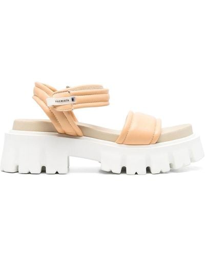 Premiata Leather Touch-strap Platform Sandals - White