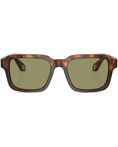 Giorgio Armani Tinted-lens Rectangle-frame Sunglasses - Green