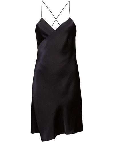 Michelle Mason Wrap Mini Dress - Black