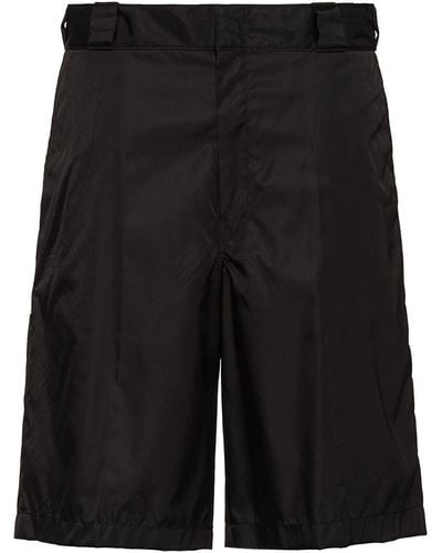 Prada Re-Nylon Shorts mit Logo-Schild - Schwarz