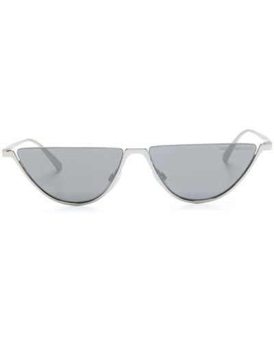 Emporio Armani Logo-engraved Cat Eye-frame Sunglasses - Grey