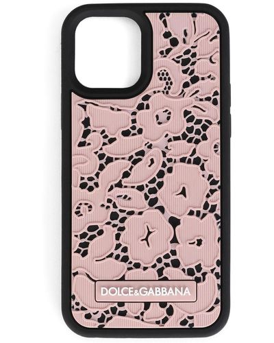 Dolce & Gabbana Iphone 12 Pro Hoesje Met Kanten-effect - Roze