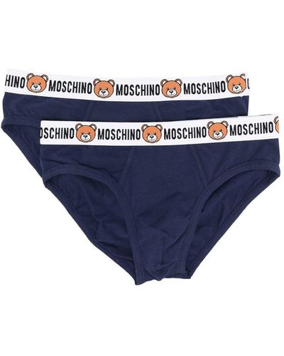 Moschino 2er-Set Slips mit Teddy - Blau