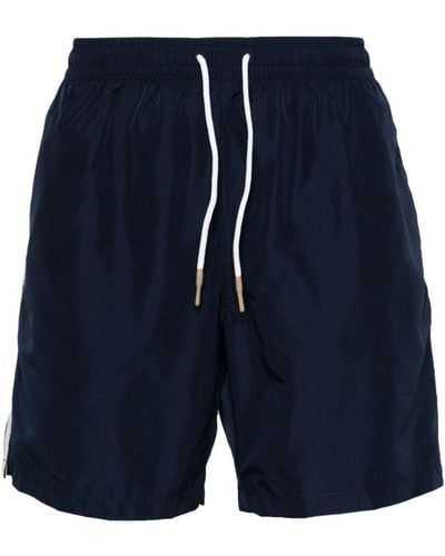 Eleventy Side-stripe Swim Shorts - Blue