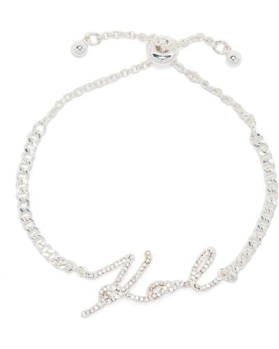 Karl Lagerfeld Bracelet K/Signature à détails de perles - Blanc