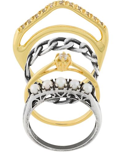 Iosselliani Silver Heritage set of four rings - Metallizzato