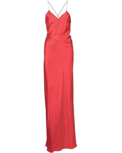 Michelle Mason Vestido de fiesta con tiras cruzadas - Rojo