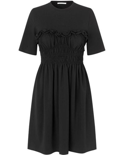 Cecilie Bahnsen Valencia Smocked Jersey Dress - Black