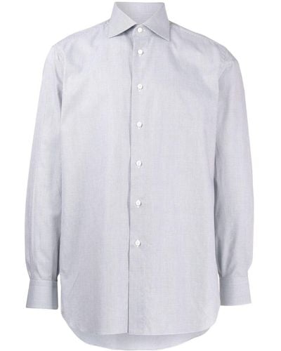 Brioni Micro-pattern Print Shirt - Blue