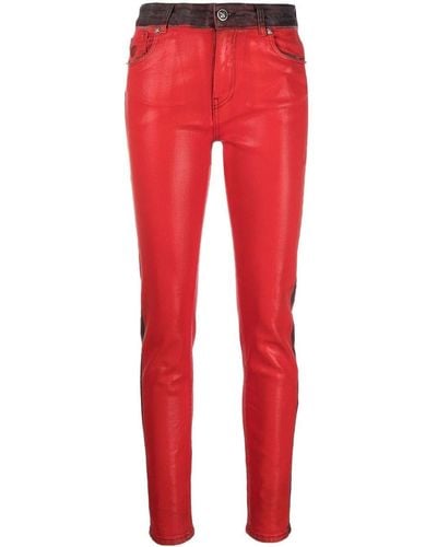 John Richmond Faded-effect Denim Jeans - Red