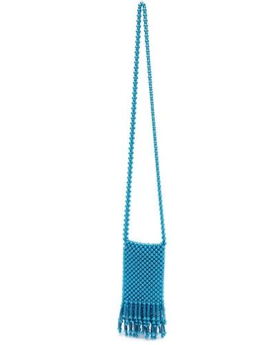 Nannacay Caroline Bead-embellished Crossbody Bag - Blue