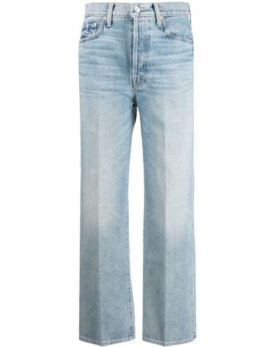 Mother Cropped-Jeans mit Logo-Patch - Blau