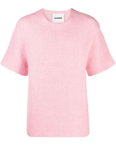 Jil Sander Chunky-knit Short-sleeved Jumper - Pink