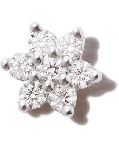 Maria Tash 18kt White Gold Flower Diamond Single Stud Earring - Metallic